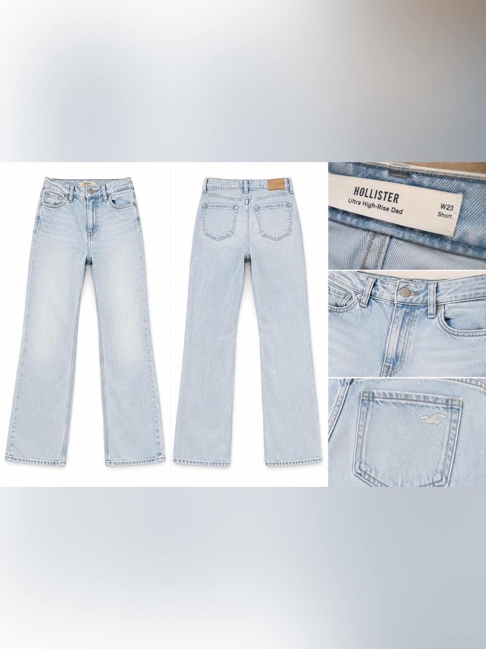 Hollister Ultra High-Rise Light Wash Flare Jeans - Pale Blue